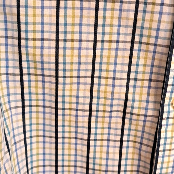 Van Heusen Long Sleeve Button-Front Shirt, Blue, Yellow, White, Black Stripes - Picture 4 of 5
